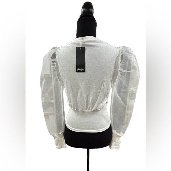 🔥NWT! NASTY GAL “SHEAR COMES OUR GIRL” WHITE CROPPED KNIT SWEATER! 🔥 - Picture 15 of 15